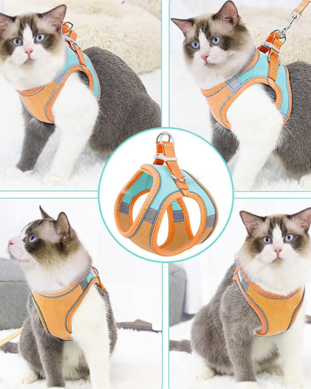 Breathable Vest Harness & Leash Set for Cats and Small Dogs